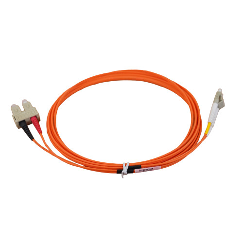 3m LC to SC Duplex OM3 Multimode Orange Fibre Optic Patch Cable with 2mm Jacket