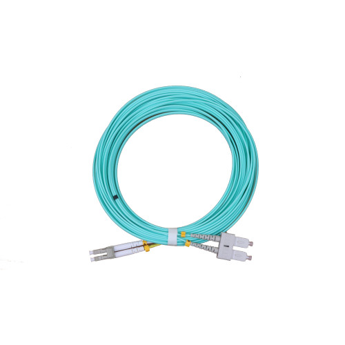 CMW Ltd Fibreoptic Patch Lead | 10mLC-SC OM3 50/125 2mm Duplex Fibre Optic Patchcord Aqua