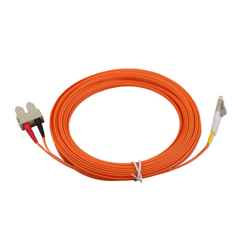 10m LC to SC Duplex OM3 Multimode Orange Fibre Optic Patch Cable with 2mm Jacket