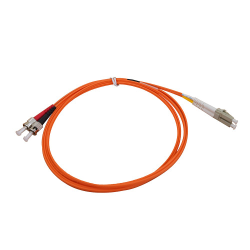 2m LC to ST Duplex OM3 Multimode Orange Fibre Optic Patch Cable with 2mm Jacket