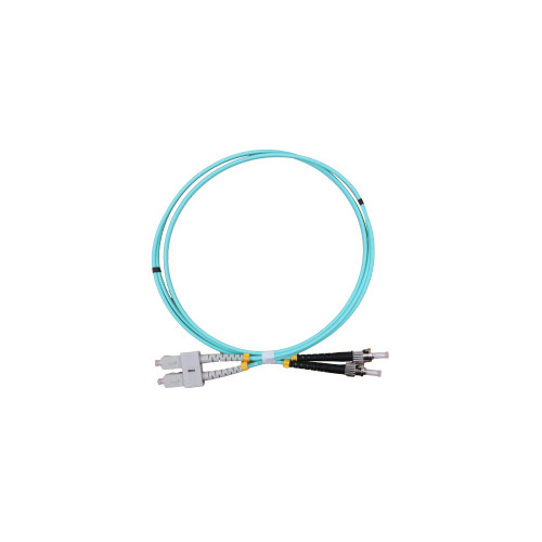 CMW Ltd Fibreoptic Patch Lead | 1m SC-ST OM3 - 3mm duplex patchcord AQUA