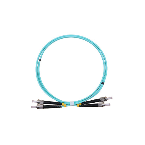 CMW Ltd Fibreoptic Patch Lead | 1m ST-ST OM3 - 3mm duplex patchcord AQUA