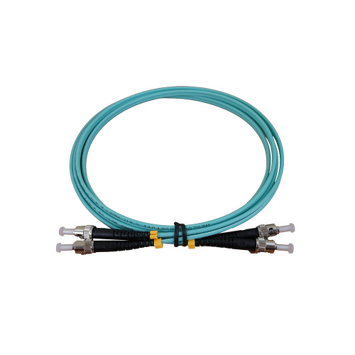 2m ST to ST Duplex OM3 Multimode Aqua Fibre Optic Patch Cable with 3mm Jacket
