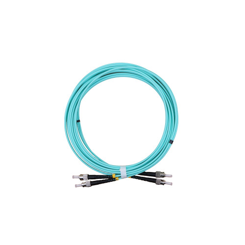 CMW Ltd Fibreoptic Patch Lead | 5m ST-ST OM3 - 3mm duplex patchcord AQUA