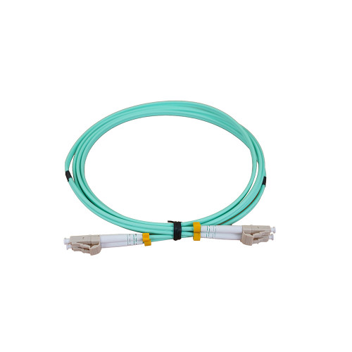 2m LC to LC Duplex OM4 Multimode Aqua Fibre Optic Patch Cable with 3mm Jacket