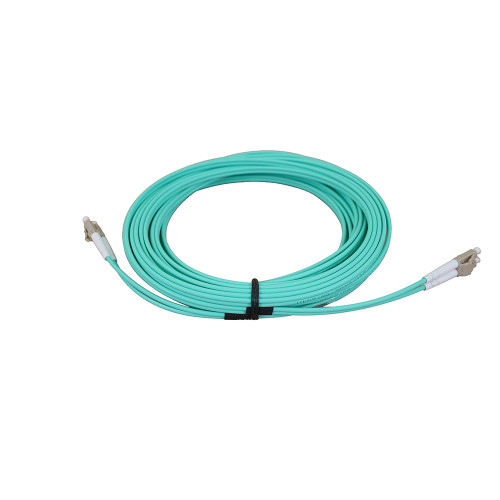 10m LC to LC Duplex OM4 Multimode Aqua Fibre Optic Patch Cable with 3mm Jacket