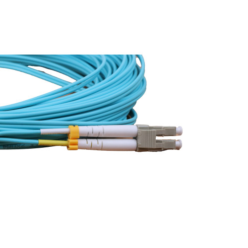 CMW Ltd Fibreoptic Patch Lead | 15m LC-LC OM4 - 2mm duplex patchcord Aqua