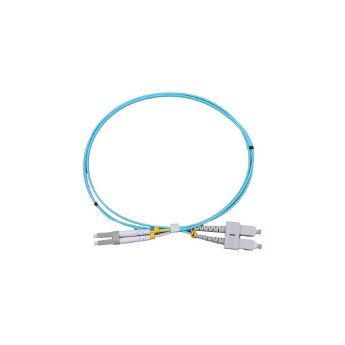 CMW Ltd Fibreoptic Patch Lead | 1m LC-SC OM4 - 2mm duplex patchcord Aqua