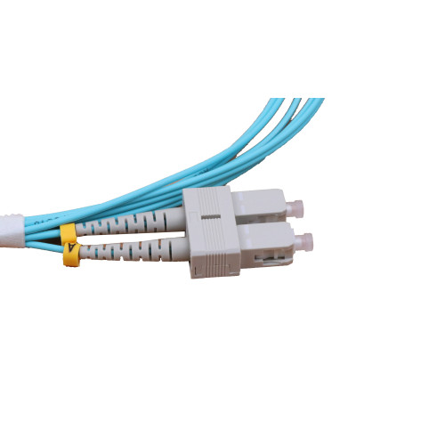 CMW Ltd Fibreoptic Patch Lead | 2m LC - SC OM4 Duplex Fibre Leads Aqua 2mm