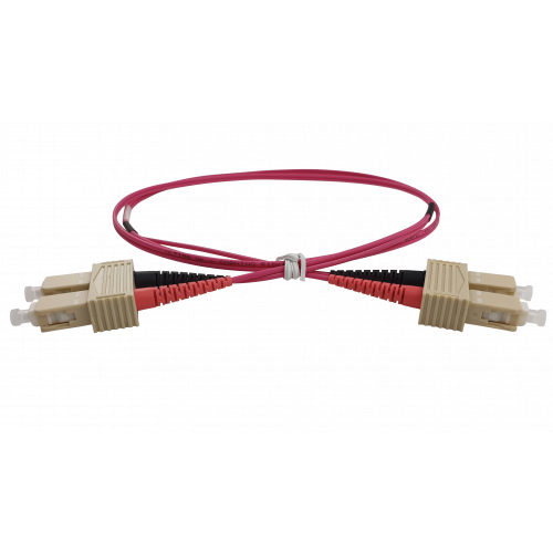 2m SC to SC Duplex OM4 Multimode Erika Violet Fibre Optic Patch Cable with 3mm Jacket