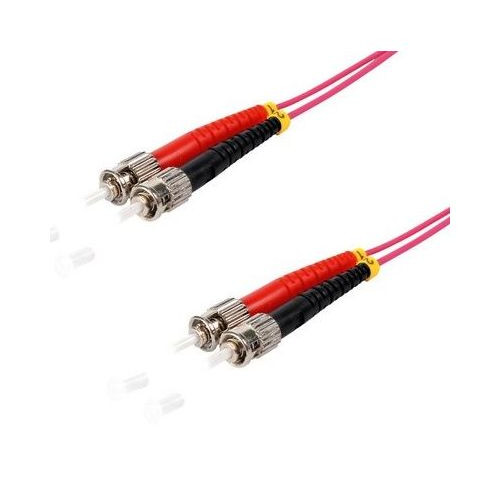 25m ST to ST Duplex OM4 Multimode Erika Violet Fibre Optic Patch Cable with 3mm Jacket
