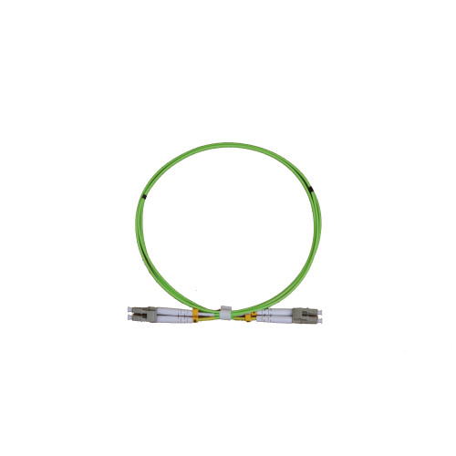 CMW Ltd Fibreoptic Patch Lead | 1m LC - LC OM5 Duplex Patch Lead - Lime Green 2mm