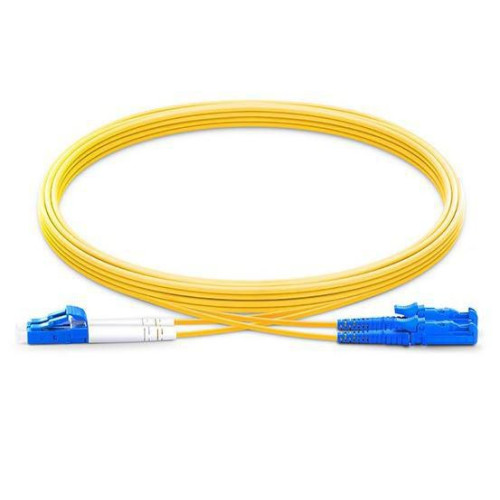 15m E2000 to LC Duplex OS2 Singlemode Yellow Fibre Optic Patch Cable with 2mm Jacket