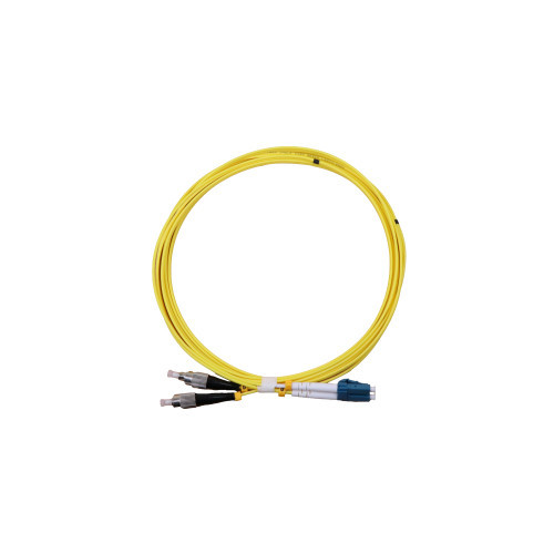 12m FC to LC Duplex OS2 Singlemode Yellow Fibre Optic Patch Cable with 2mm Jacket