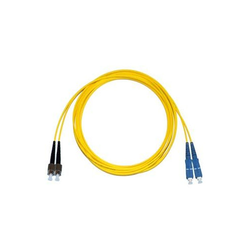 10m FC to SC Duplex OS2 Singlemode Yellow Fibre Optic Patch Cable with 2mm Jacket
