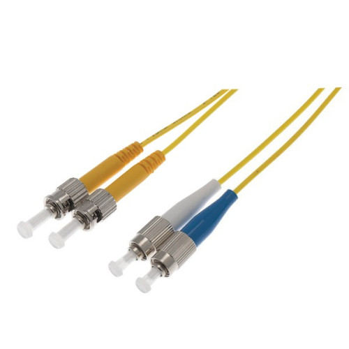 25m FC to ST Duplex OS2 Singlemode Yellow Fibre Optic Patch Cable with 3mm Jacket