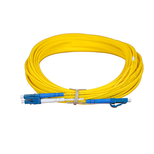 10m LC to LC Duplex OS2 Singlemode Yellow Fibre Optic Patch Cable with 2mm Jacket