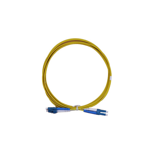 15m LC to LC Duplex OS2 Singlemode Yellow Fibre Optic Patch Cable with 3mm Jacket