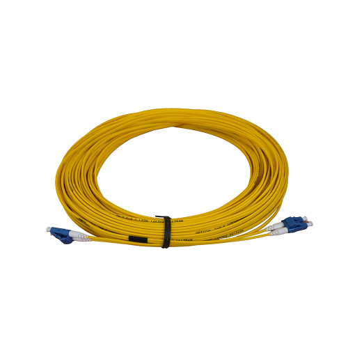 30m LC to LC Duplex OS2 Singlemode Yellow Fibre Optic Patch Cable with 2mm Jacket