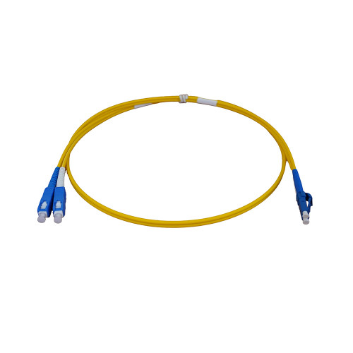 1m LC to SC Duplex OS2 Singlemode Yellow Fibre Optic Patch Cable with 3mm Jacket