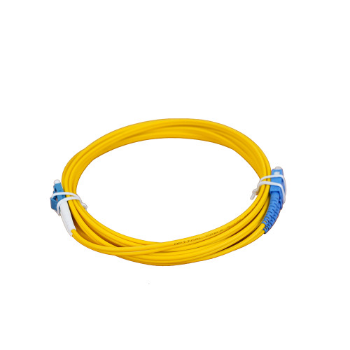 3.5m LC to SC Duplex OS2 Singlemode Yellow Fibre Optic Patch Cable with 3mm Jacket