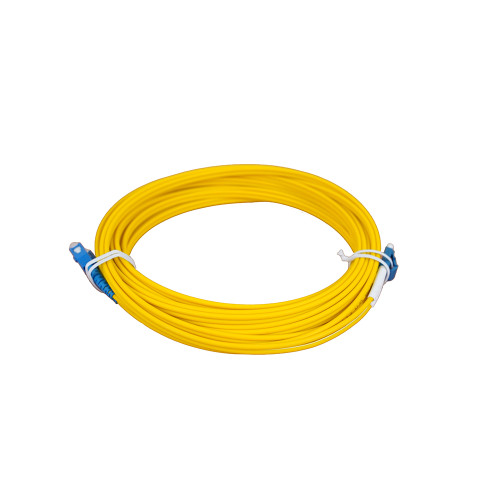 7m LC to SC Duplex OS2 Singlemode Yellow Fibre Optic Patch Cable with 3mm Jacket