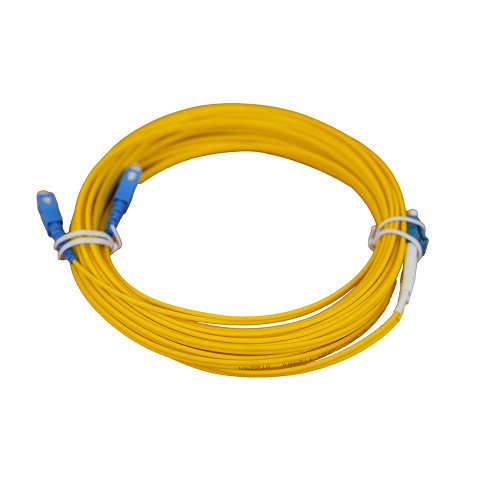8m LC to SC Duplex OS2 Singlemode Yellow Fibre Optic Patch Cable with 2mm Jacket