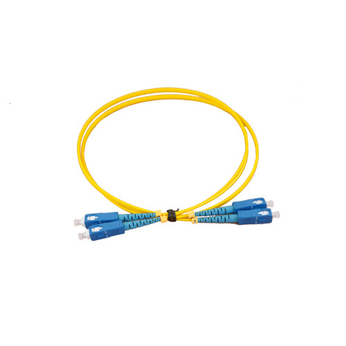 1m SC to SC Duplex OS2 Singlemode Yellow Fibre Optic Patch Cable with 2mm Jacket