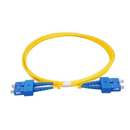 8m SC to SC Duplex OS2 Singlemode Yellow Fibre Optic Patch Cable with 3mm Jacket