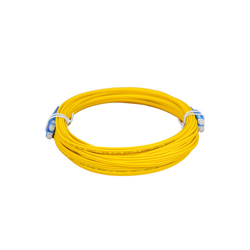 12m SC to SC Duplex OS2 Singlemode Yellow Fibre Optic Patch Cable with 2mm Jacket