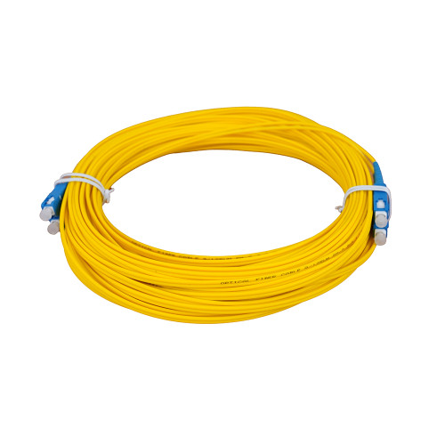 18m SC to SC Duplex OS2 Singlemode Yellow Fibre Optic Patch Cable with 2mm Jacket