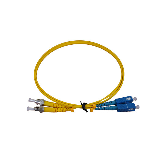 1m SC to ST Duplex OS2 Singlemode Yellow Fibre Optic Patch Cable with 2mm Jacket
