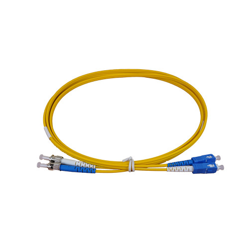 2m SC to ST Duplex OS2 Singlemode Yellow Fibre Optic Patch Cable with 3mm Jacket