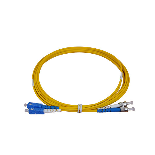 3m SC to ST Duplex OS2 Singlemode Yellow Fibre Optic Patch Cable with 3mm Jacket