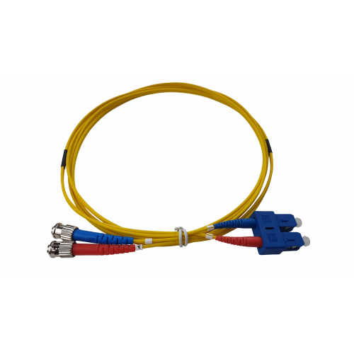 25m SC to ST Duplex OS2 Singlemode Yellow Fibre Optic Patch Cable with 3mm Jacket