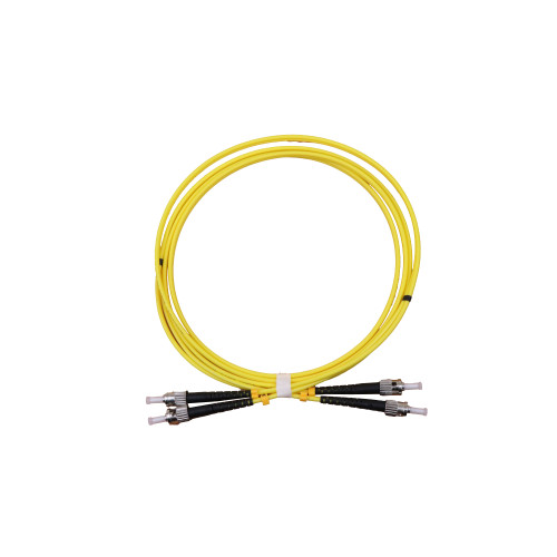 CMW Ltd Fibreoptic Patch Lead | 2m ST-ST singlemode Duplex Patchcord 3mm Jacket Yellow