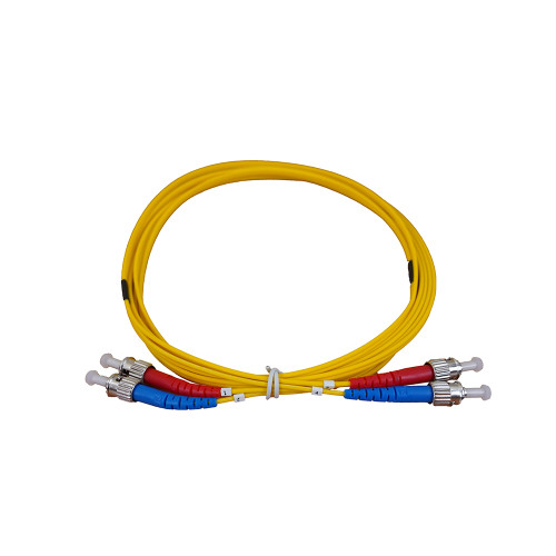 3m ST to ST Duplex OS2 Singlemode Yellow Fibre Optic Patch Cable with 2mm Jacket