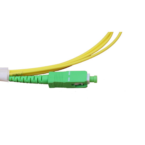 CMW Ltd Fibreoptic Patch Lead | 2m LC/APC-SC/APC Singlemode Simplex Patchcord Yellow 2mm