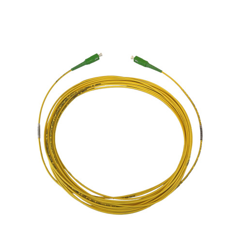 10m SC APC to SC APC Simplex OS2 Singlemode Yellow Fibre Optic Patch Cable with 2mm Jacket