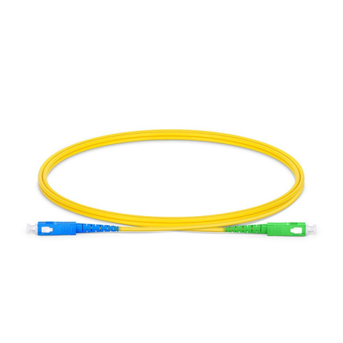 3m SC to SC APC Simplex OS2 Singlemode Yellow Fibre Optic Patch Cable with 2mm Jacket