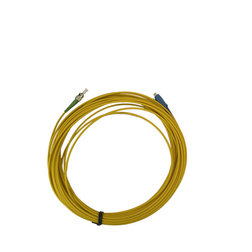 15m SC to ST APC Simplex OS2 Singlemode Yellow Fibre Optic Patch Cable with 3mm Jacket