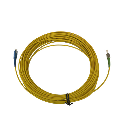 20m SC to ST APC Simplex OS2 Singlemode Yellow Fibre Optic Patch Cable with 3mm Jacket