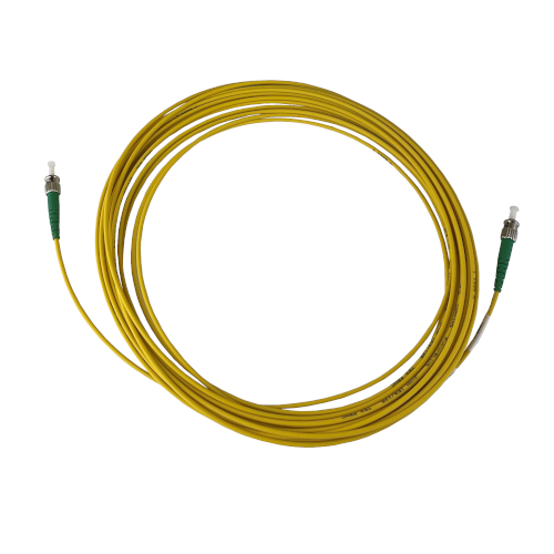 5m ST APC to ST APC Simplex OS2 Singlemode Yellow Fibre Optic Patch Cable with 2mm Jacket