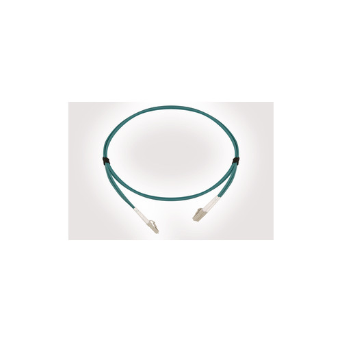 HellermannTyton FLCXXM3-LCLCDA-01.0M 1m LC to LC Duplex OM3 Multimode Aqua Fibre Optic Patch Cable with 3mm Jacket