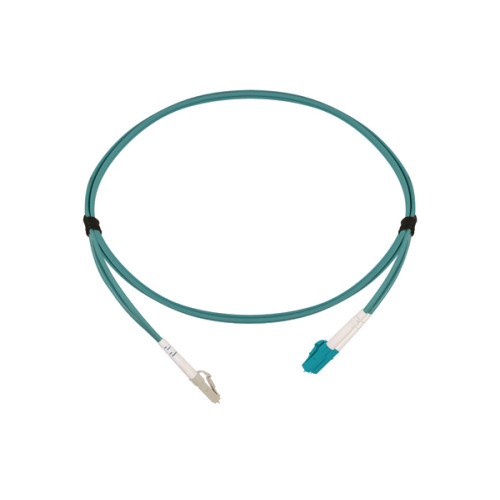 HellermannTyton FLCXXM3-LCSCDA-05.0M 5m LC to SC Duplex OM3 Multimode Aqua Fibre Optic Patch Cable with 3mm Jacket