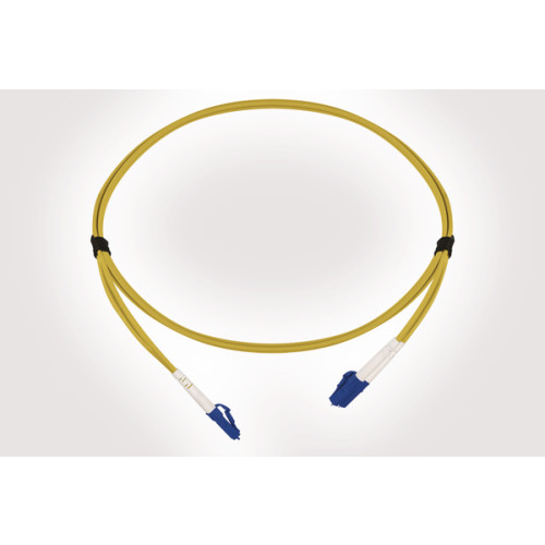 HellermannTyton FLCXXS2-LCLCDY-03.0M 3m LC to LC Duplex OS2 Singlemode Yellow Fibre Optic Patch Cable with 3mm Jacket