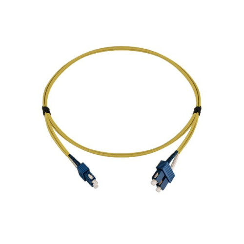 HellermannTyton FLCXXS2-SCSCDY-01.0M 1m SC to SC Duplex OS2 Singlemode Yellow Fibre Optic Patch Cable with 3mm Jacket