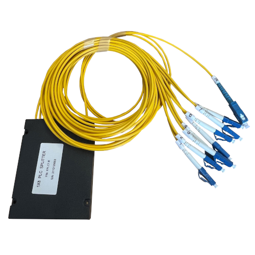 1 to 8 PLC Fibre Splitter, SC Input, LC outputs, ABS case