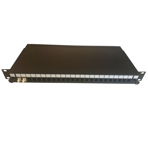 CMW Ltd | LC Duplex 4 port 24 position patch panel loaded with 2 LC duplex multimode adaptors
