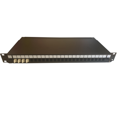 CMW Ltd | LC Duplex 8 port 24 position patch panel loaded with 4 LC duplex multimode adaptors